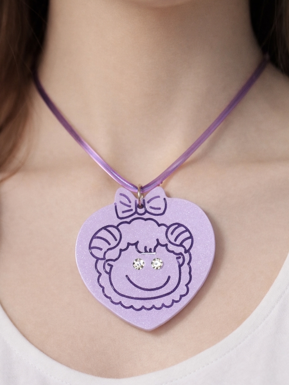 The Ram (Aries) March 21– April 19 Purple Zodiac Pendant Rubber Cord Necklace